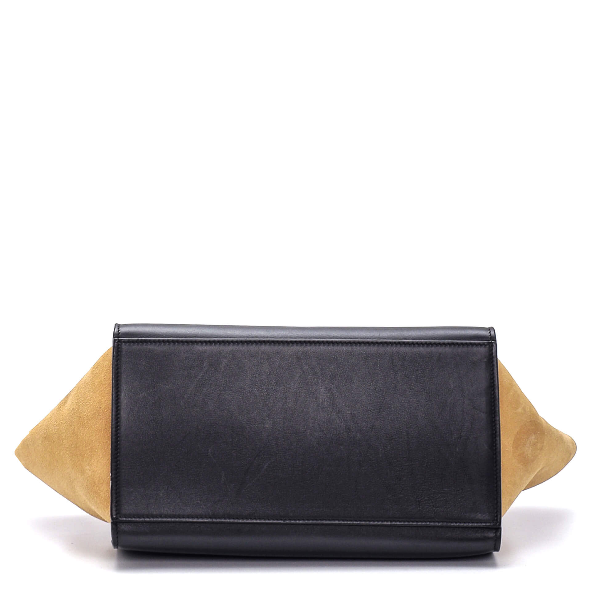 Celine - Beige&Black Leather Small Trapeze Bag